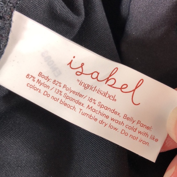 2/$30 NWT Isabel Leggings Size XS Black Crossover Panel Active Capri Maternity - Picture 6 of 10